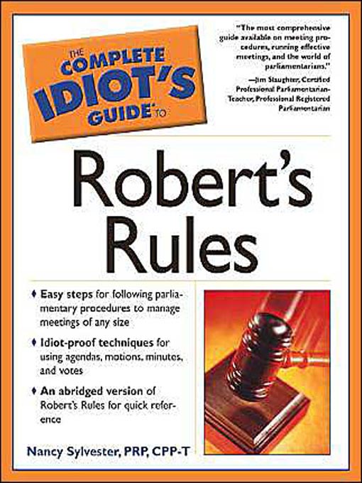 Cover image for The Complete Idiot's Guide to Robert's Rules